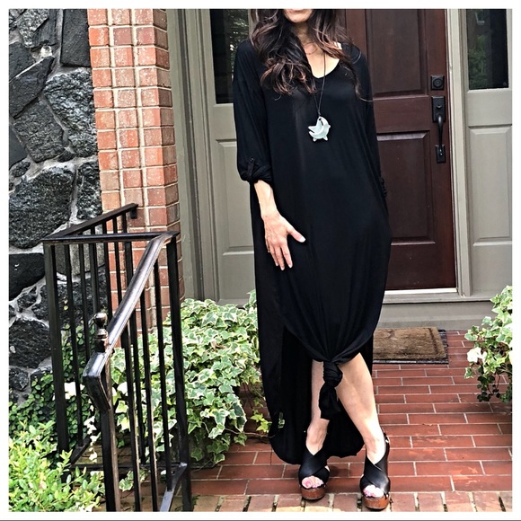 ✨LAST ONE ✨Black loose fit side pocket maxi dress - Picture 6 of 7